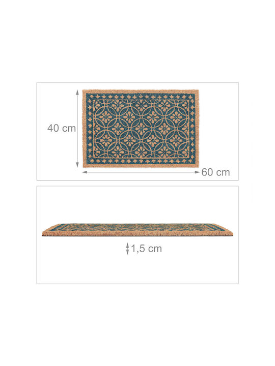 Relaxdays Covor de Intrare din Cocos cu Suport Antiderapant Multicolor 60x40buc