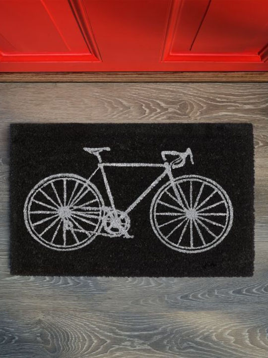 Relaxdays Covor de Intrare din Cocos cu Suport Antiderapant Negru 60x40buc Grosime 15mm