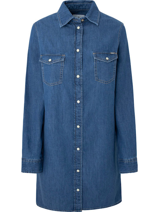 Mini Shirt Dress Dress Blue