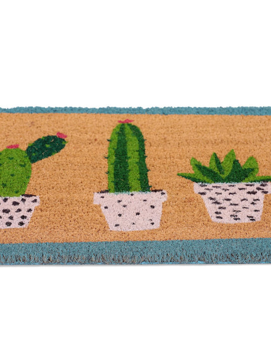 Relaxdays Covor de Intrare din Cocos cu Suport Antiderapant Multicolor x60buc