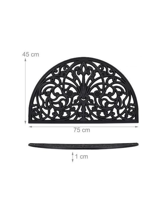 Relaxdays Covor de Intrare Antiderapant din Cauciuc Negru 75x45buc Grosime 10mm