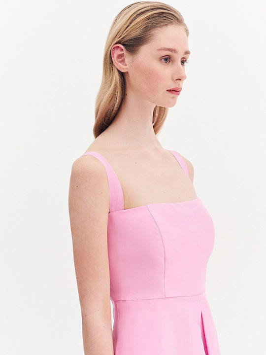 Summer Midi Dress for Wedding Christening Pink