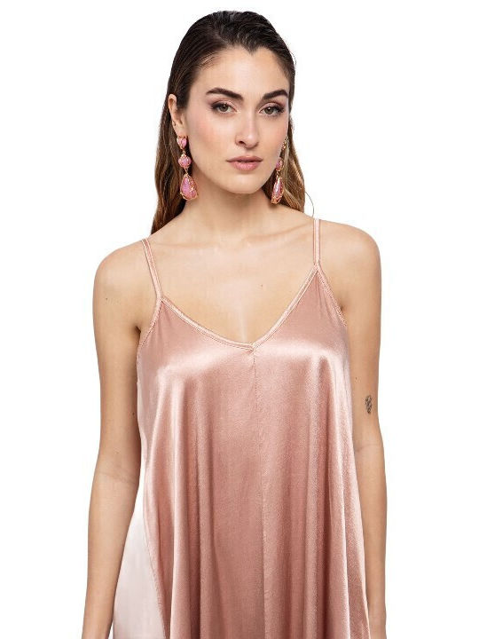 Summer Maxi Evening Slip Dress Peach