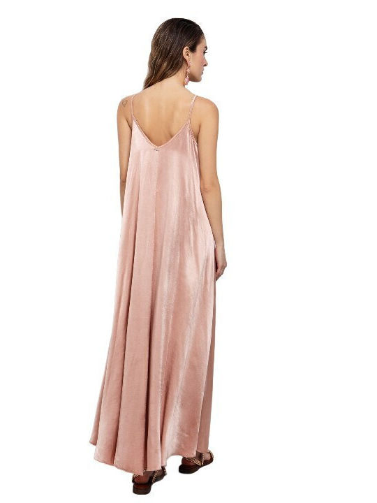 Summer Maxi Evening Slip Dress Peach