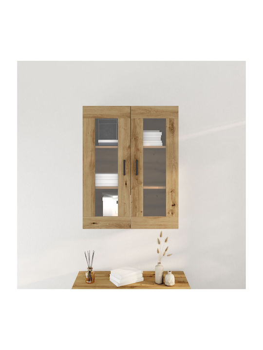 Висулка Витрина за хол от ПДЧ със Стъкло Artisan Oak 69.5x34x90см