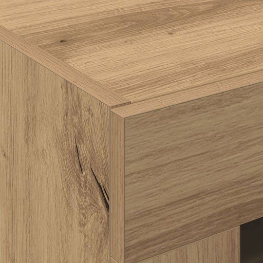Wall Living Room Display Cabinet made of Particleboard with Glass Artisan Oak 69.5x34x90cm