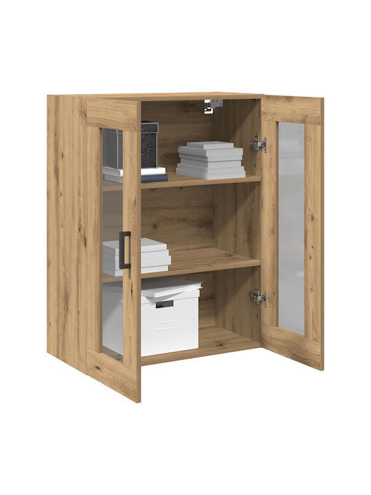 Висулка Витрина за хол от ПДЧ със Стъкло Artisan Oak 69.5x34x90см