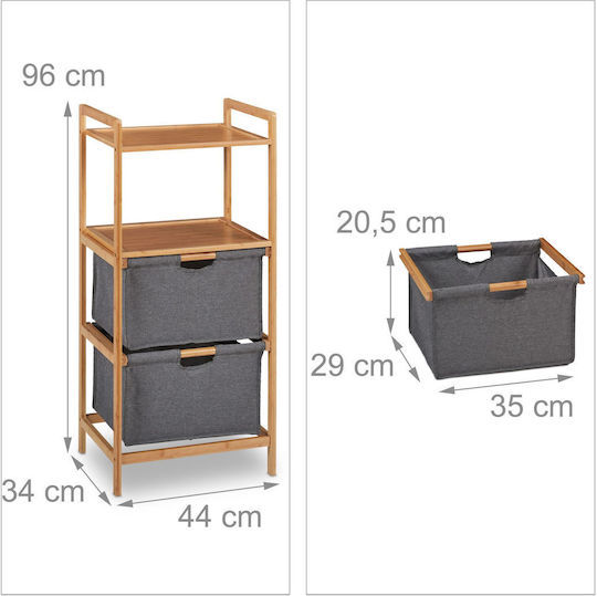 Stoff Schuhschrank aus Bambus 96x44x34cm
