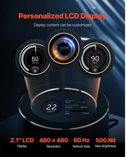Vevor AIO Water Cooling System for CPU with 3 120mm Fans and ARGB Lighting
