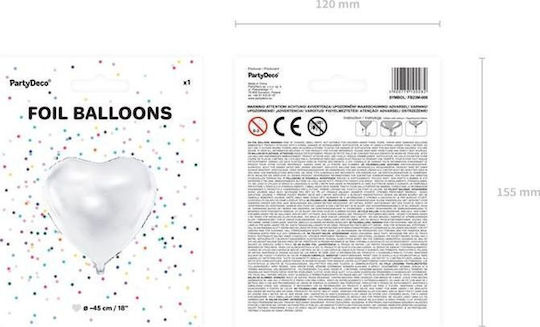 Balloon Foil Jumbo Heart White 61cm