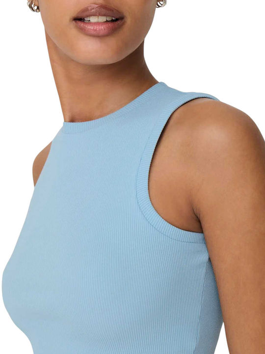 Vilma Damen Crop Top Baumwolle Ärmellos Clear Sky Blue