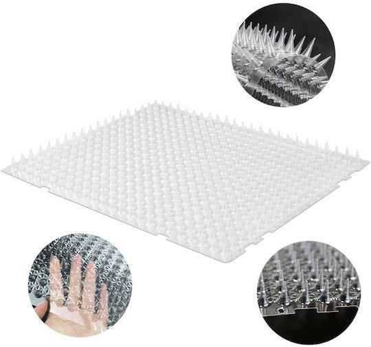 Covoraș de descurajare cu țepi din plastic – Transparent – Durabil și flexibil – L42xW34xH2cm