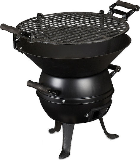 Cast Iron Grill 39x46x36 Cm Height Adjustable In 3 Levels Relaxdays