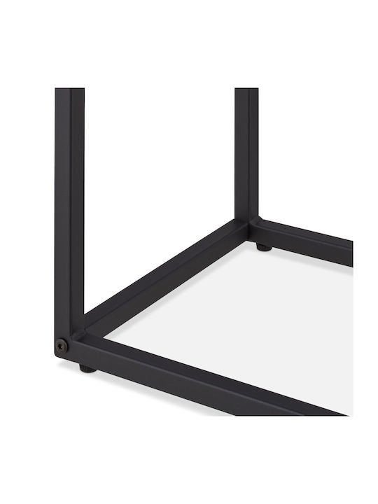 Masă Laterală Rectangulară din Lemn Masiv Maro/Negru L60xL30xÎ45cm