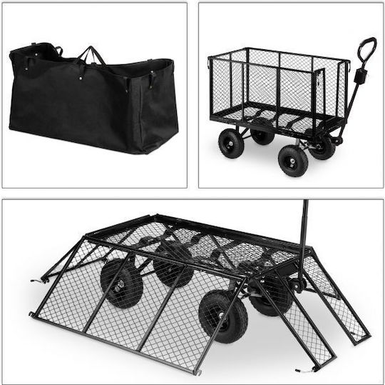 Relaxdays Echipament de Ridicare și Tracțiune Cărucior de Transport Covoare Negru 83 X 51 X 110 Cm Capacitate Maxima 500 Kg