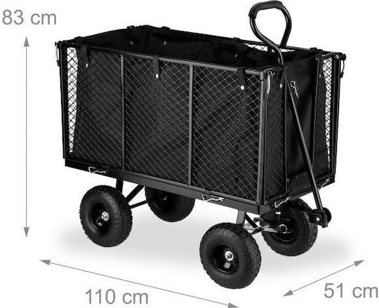 Relaxdays Echipament de Ridicare și Tracțiune Cărucior de Transport Covoare Negru 83 X 51 X 110 Cm Capacitate Maxima 500 Kg