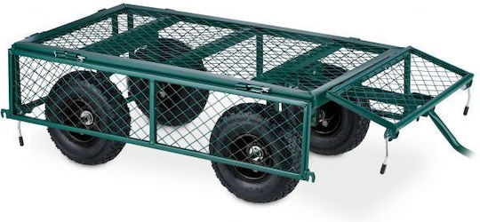 Cărucior de transport Relaxdays verde, sarcină maximă 200 kg, 50 x 50 x 110 cm