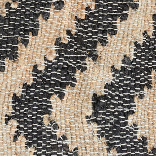 Relaxdays Αντιολισθητικό Χαλί Ορθογώνιο Βαμβακερό Beige-black 80x50cm