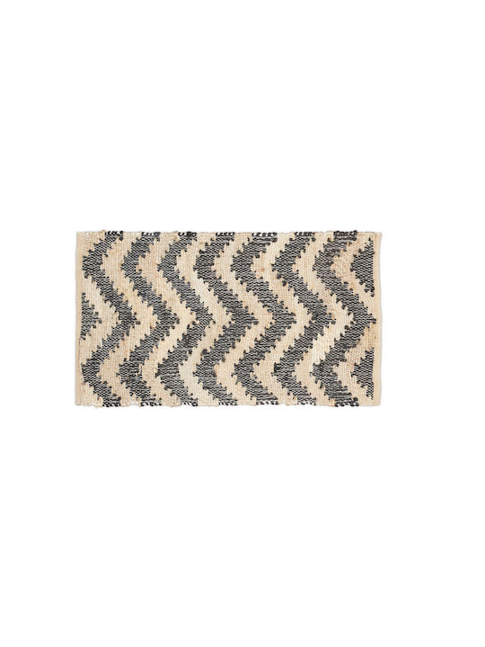 Relaxdays Antiderapant Covor Rectangular Bumbac Bej-negru