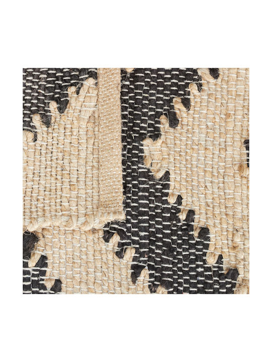 Relaxdays Antiderapant Covor Rectangular Bumbac Black-beige