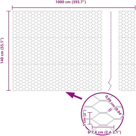 vidaXL Wire Fencing Galvanized with PVC Coating Green 1.4x10m