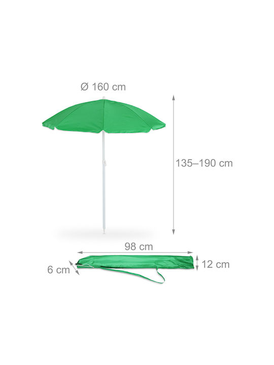 Umbrelă Rotundă Metalică Verde Φ1.6m