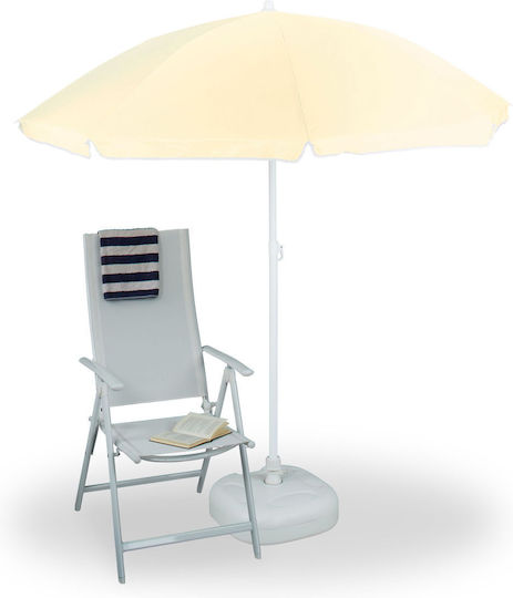 Garten & Terrassen Sonnenschirm Bodenständer Rund Metall Gelb Ø1.8m