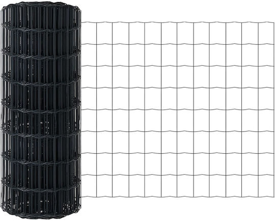 vidaXL Συρματόπλεγμα με Επικάλυψη PVC Σετ Γκρι 0.8x25m