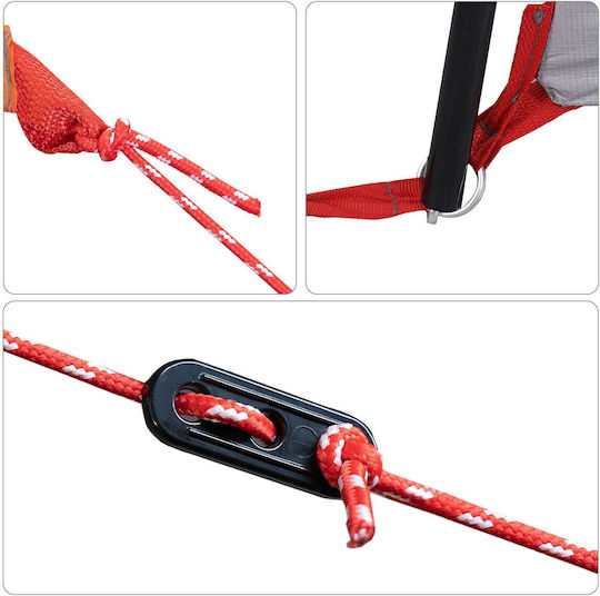 vidaXL Sommer Campingzelt Grau Für 10 Personen 435x255x216cm