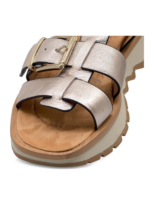 Sandale Casual Damă Din Piele Bronz