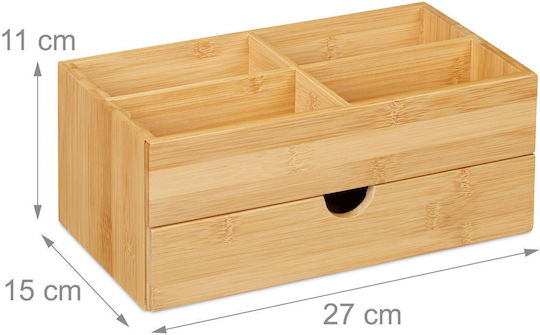 Relaxdays Organizator Cosmetice Cu Sertare Și Separatoare Maro 27x15x11cm