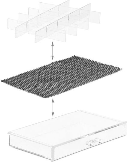 Relaxdays Cosmetics Organizer With 3 Transparent Drawers
