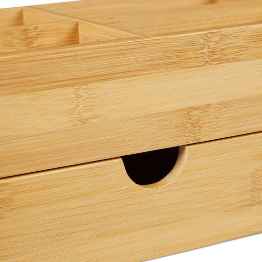 Relaxdays Organizator Cosmetice Cu Sertare Și Separatoare Maro 27x15x11cm