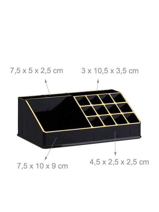 Relaxdays Organizator Cosmetice Cu 8 Sertare Negru 30x24x14cm