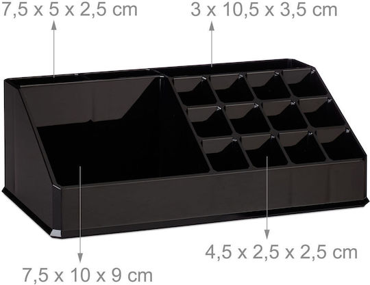 Relaxdays Organizator Cosmetice Cu 6 Sertare Negru 29x23.5x14cm