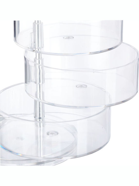 Relaxdays Cosmetics Storage & Organization Box with Dividers Transparent 13.5x11.5cm