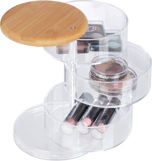 Relaxdays Cutie De Organizare Cosmetice Cu Separatoare Transparentă 13.5x11.5cm