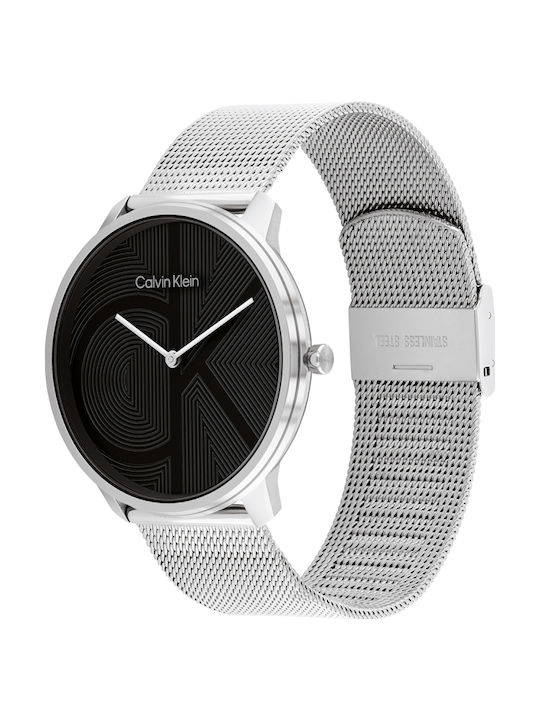 Calvin Klein Iconic Men's Watch 40mm Battery with Silver Metal Bracelet