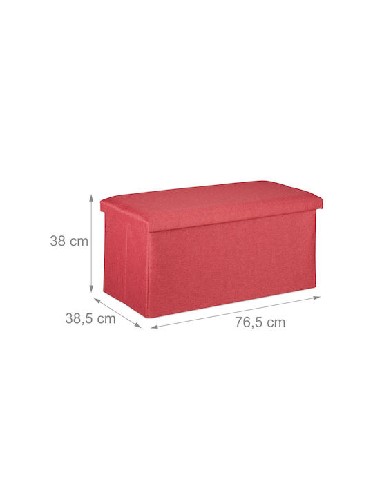 Scaune Camera de zi Cu spațiu de depozitare Tapițat cu Țesătură Dark Red 38x76.5x38.5buc