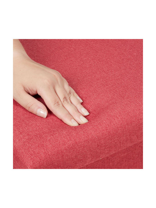 Scaune Camera de zi Cu spațiu de depozitare Tapițat cu Țesătură Dark Red 38x76.5x38.5buc