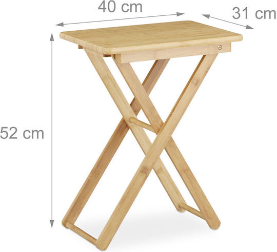 Masa pentru spații exterioare mici de bambus Pliabil 40x31cm