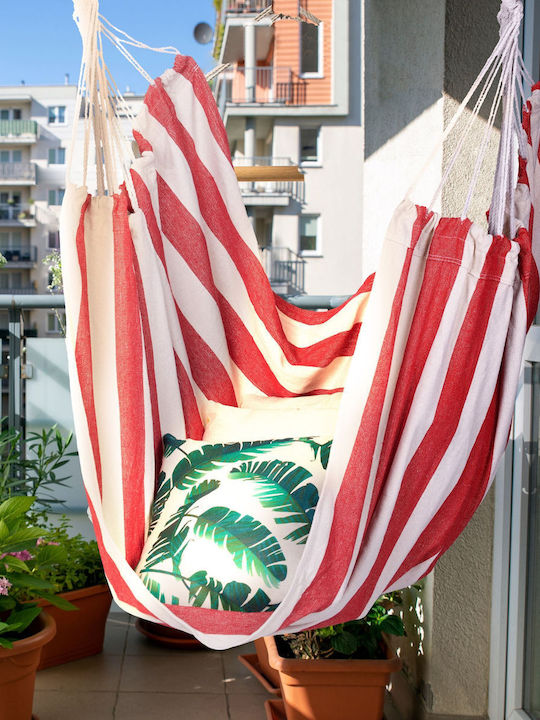 Relaxdays Stoff-Hängesessel Weiß 150x100cm