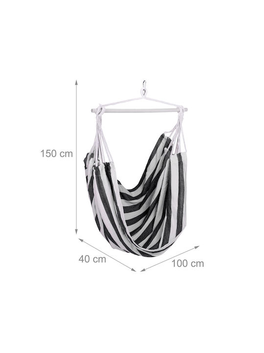 Relaxdays Fabric Black Hammock Chair 150x100cm