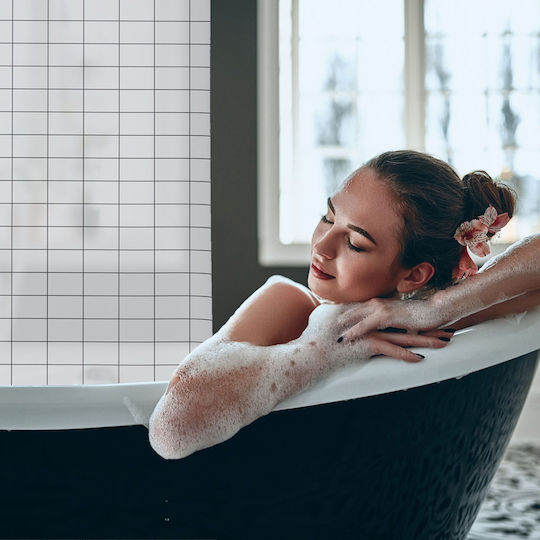 Relaxdays Κουρτίνα Μπάνιου Λευκή
