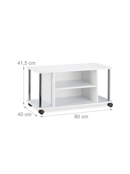 TV-Ständer mit Räder Weiß M41,5xT80xH40cm