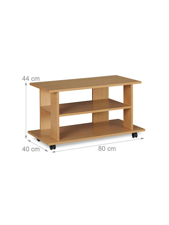 TV Stand with Wheels Natural M45xD80xH40cm