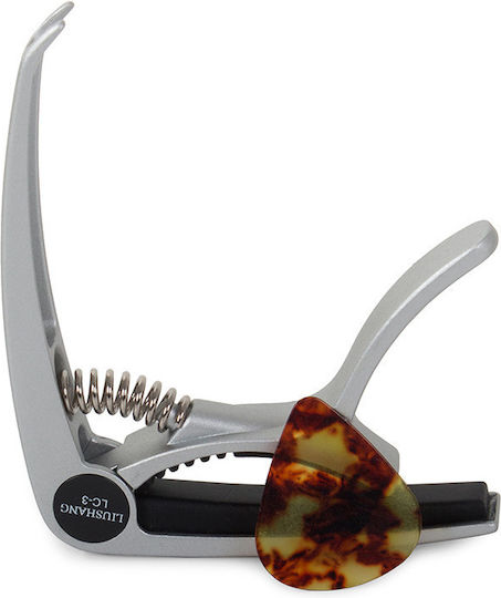 Metal Capo Set Classical Electric Guitar 1 Guitar Pick Silver