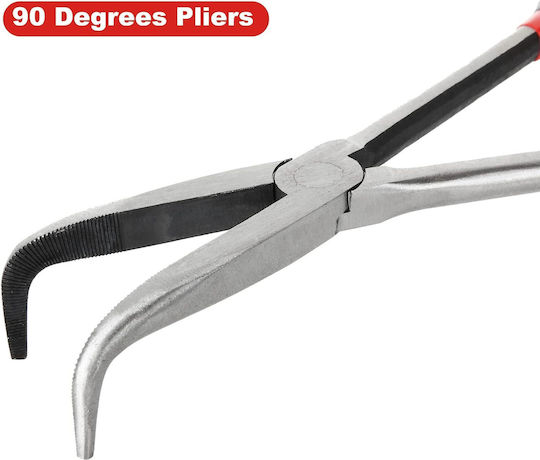 Set 4 Clești Profesionali Lungime 28 Cm – Clește Drept Clește Tip Ac 90° Clește Tip Ac 45° Clește pentru Coliere Furtun – Trusă de Reparații Auto Diy Cu Husă de Transport Onuvio