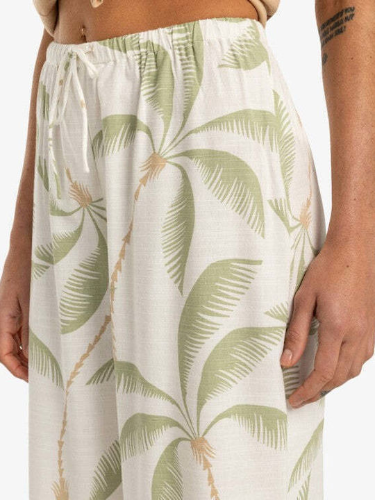 Beach Spirit Damen Stoff Hose mit Gummizug Schlaghose Salt Crystal