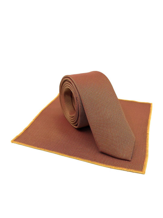 Legend Accessories Men's Tie Set Printed in Orange Color